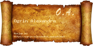 Ogrin Alexandra névjegykártya